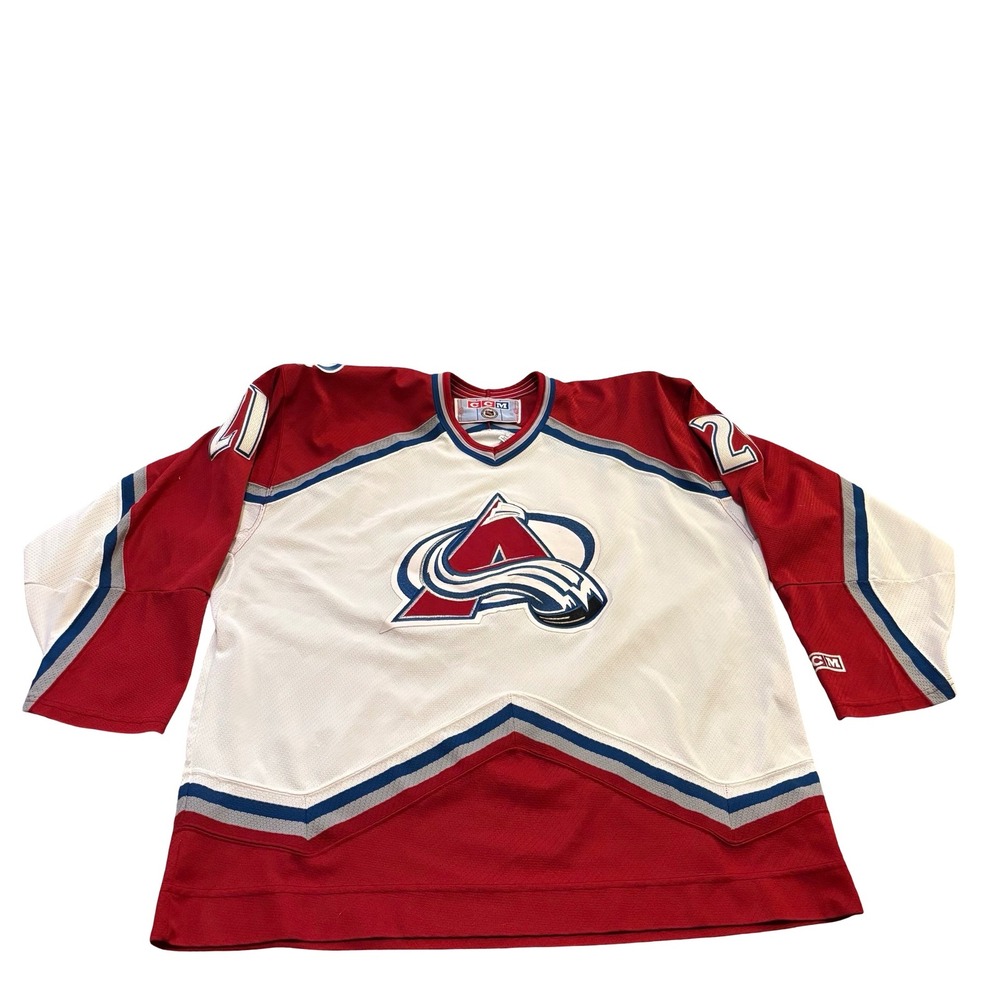 CCM Colorado Avalanche Peter Forsberg 21 Hockey Jersey Mens XL White Burgundy‎